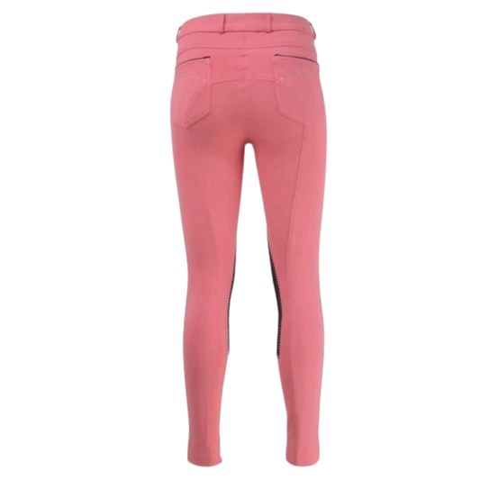 HyPerformance Darcy Diamante Children's Jodhpurs - Coral/Brown