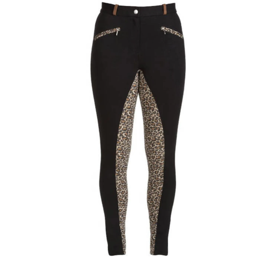 HyPerformance Alyssa Ladies Jodhpurs - Black/Leopard Print
