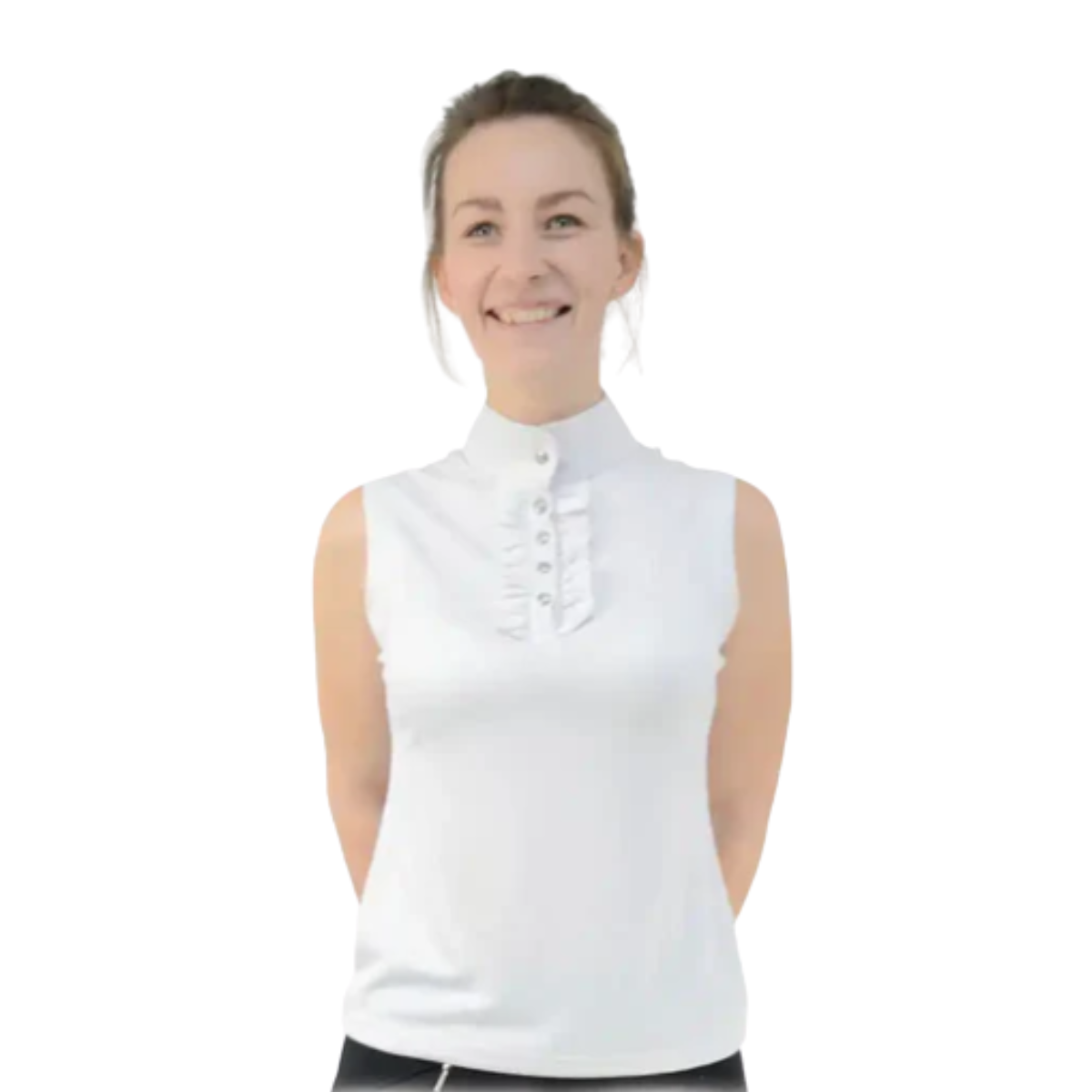 HyFashion Katherine Ruffle Sleeveless Show Shirt- White