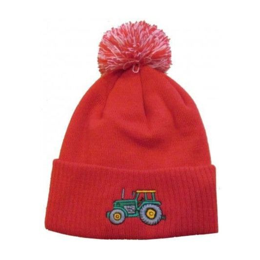 British Country Collection Red Pompom Hat