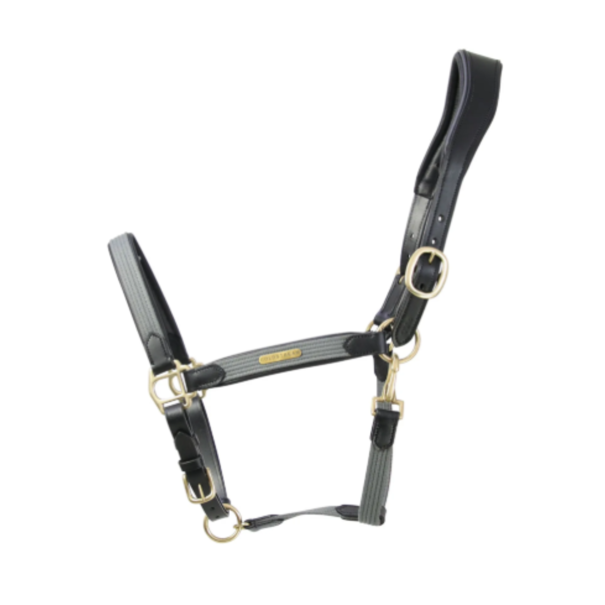 Coldstream Bathan Leather Headcollar - Black/Grey