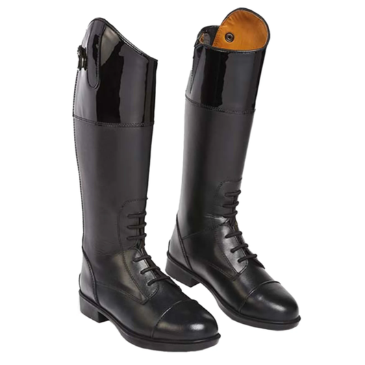 Elico Amelia Kids Patent Top Riding Boots - Black