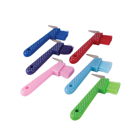 Harlequin Dottie Hoof Pick & Brush