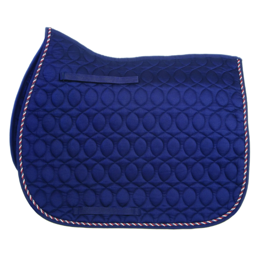 Hy Deluxe Saddle Pad With Cord Binding - Navy