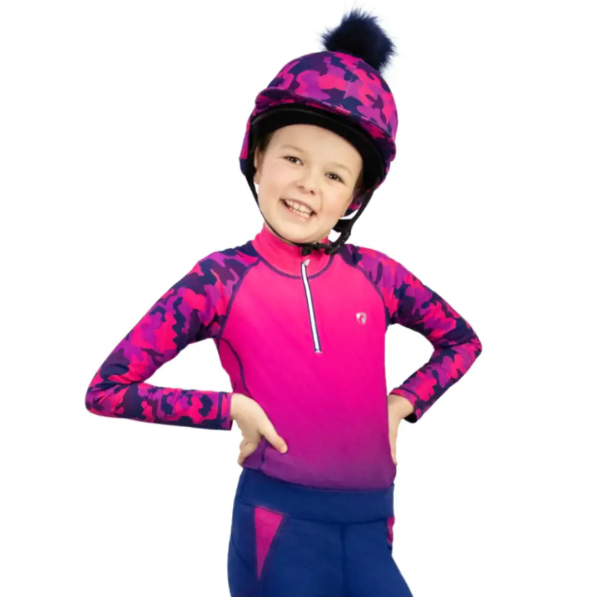 HY Equestrian Dynaforce Base Layer - Raspberry/Navy