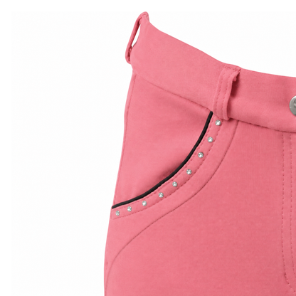 HyPerformance Darcy Diamante Children's Jodhpurs - Coral/Brown