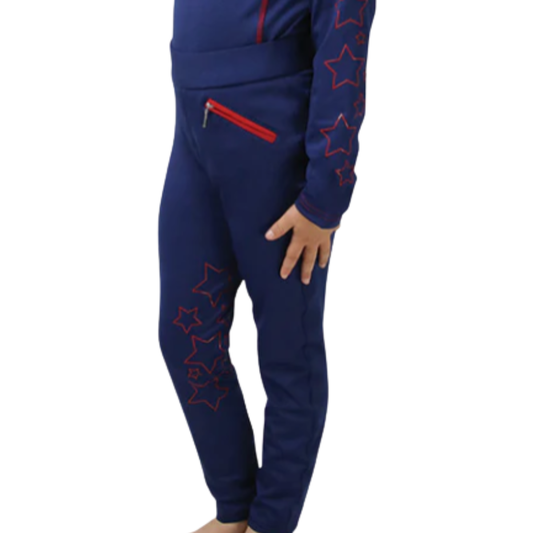 HyPerformance Stella Children's Riding Tights - Navy/Red