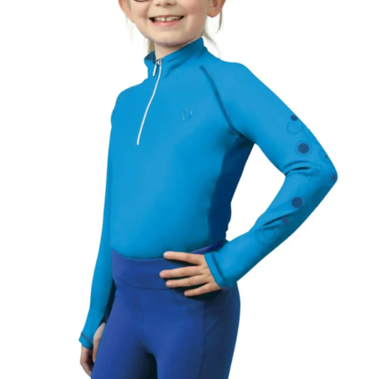 Hy Equestrian DynaMizs Ecliptic Children's Baselayer - Cobalt Ocean