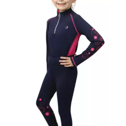 Hy Equestrian DynaMizs Ecliptic Children's Baselayer - Navy/Magenta