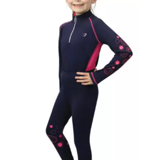 Hy Equestrian DynaMizs Ecliptic Children's Baselayer - Navy/Magenta