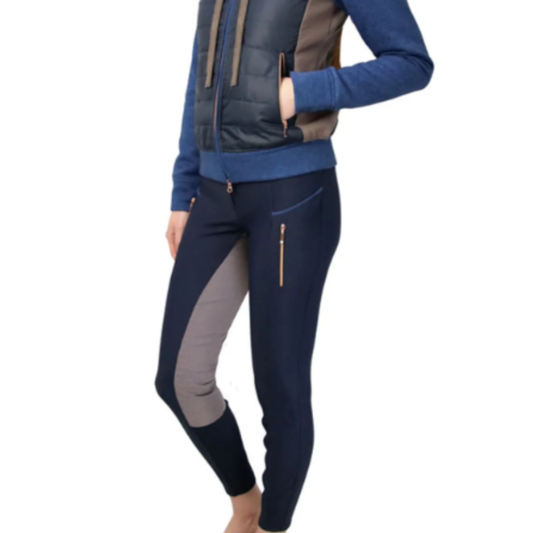 Hy Equestrian Highbury Collection Breeches - Navy/Taupe/Rose Gold
