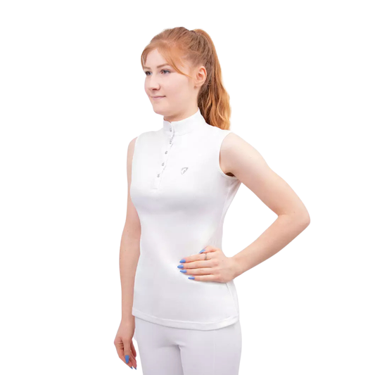 Hy Equestrian Sophia Sleeveless Show Shirt - White