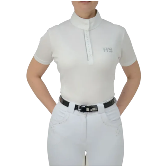 Hy Fashion Diamante Show Shirt - Arctic White