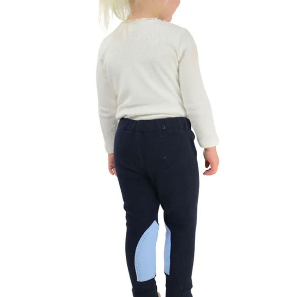 Hy Equestrian Fleece Tots Jodhpurs Navy/Sky Blue
